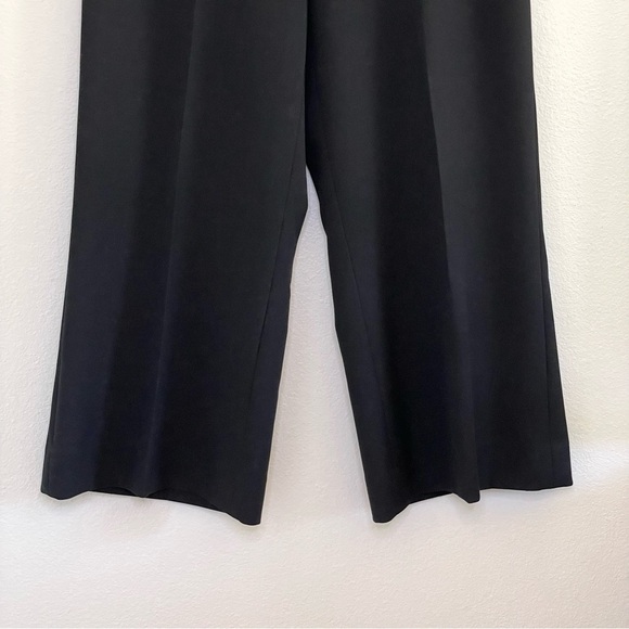 St. John Wide Leg Cropped Trouser High Waist Pant Black 6 - Picture 4 of 12